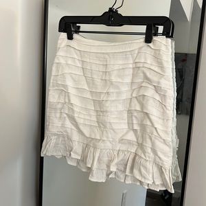 Mini, linen feeling, white, skirt